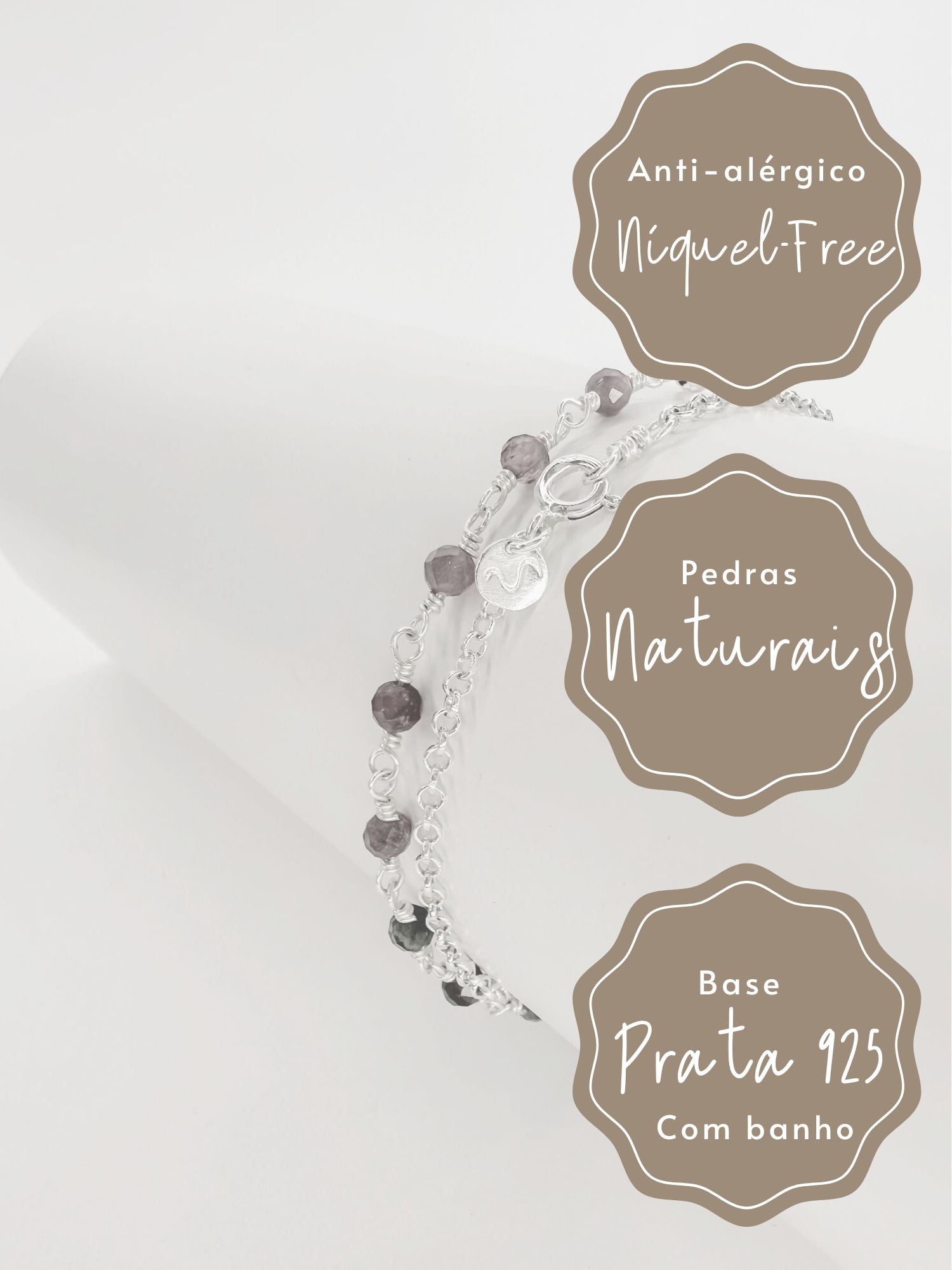 Pulseira e Choker Ferradurinha Turmalinas Melancia