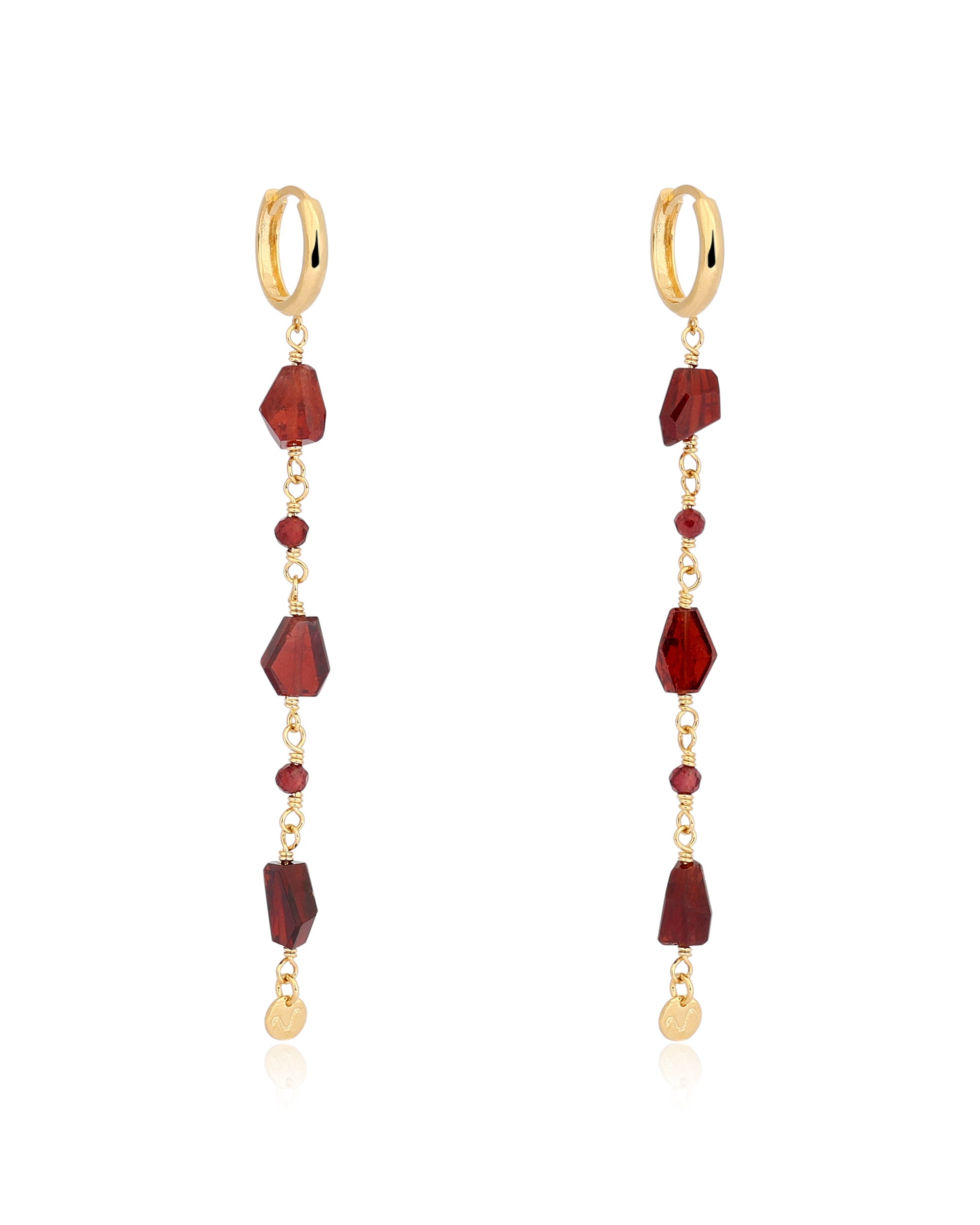 Brinco Granada Longo Prata 925