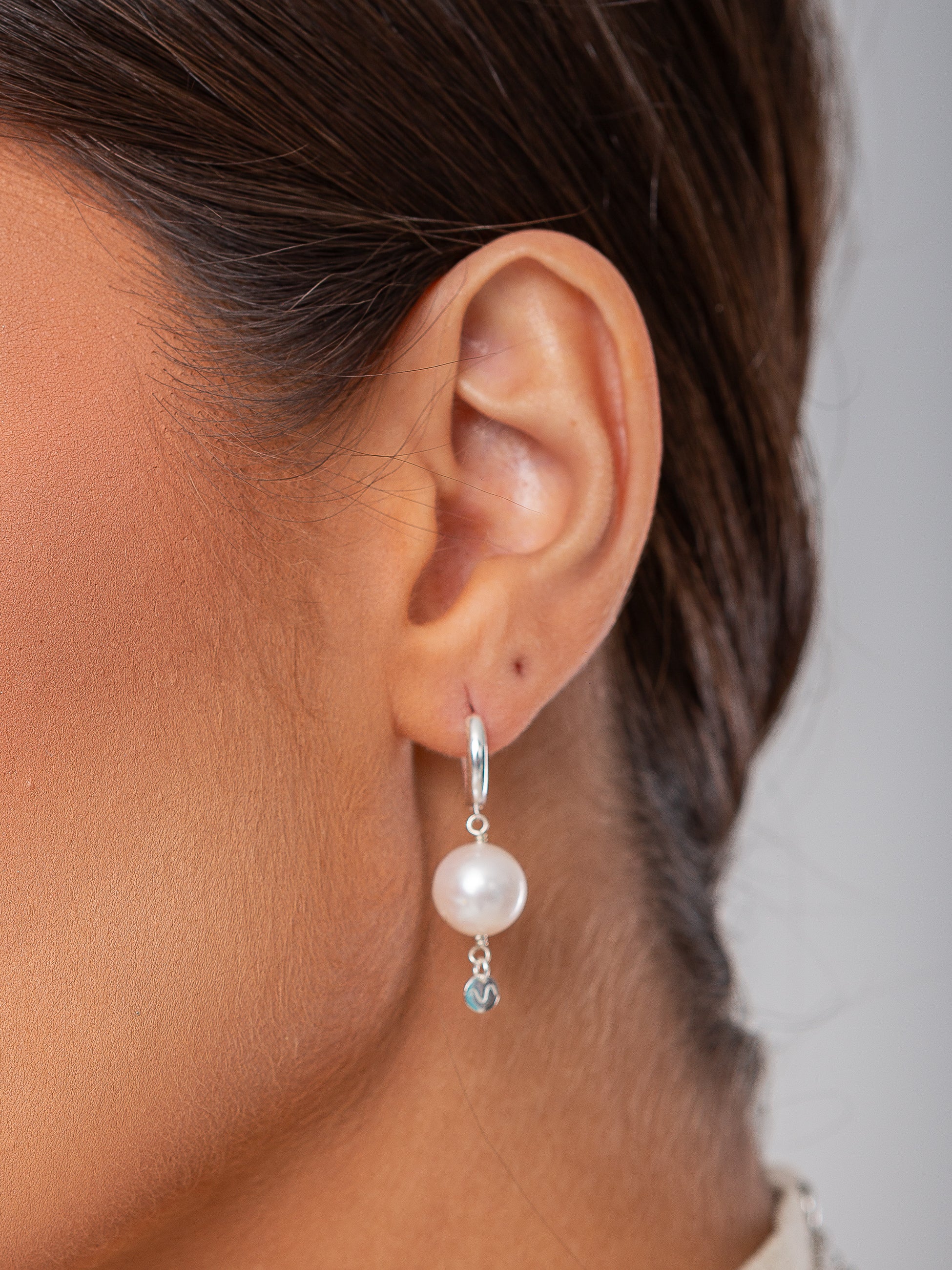 Brinco Maxi Pérola Natural Prata 925