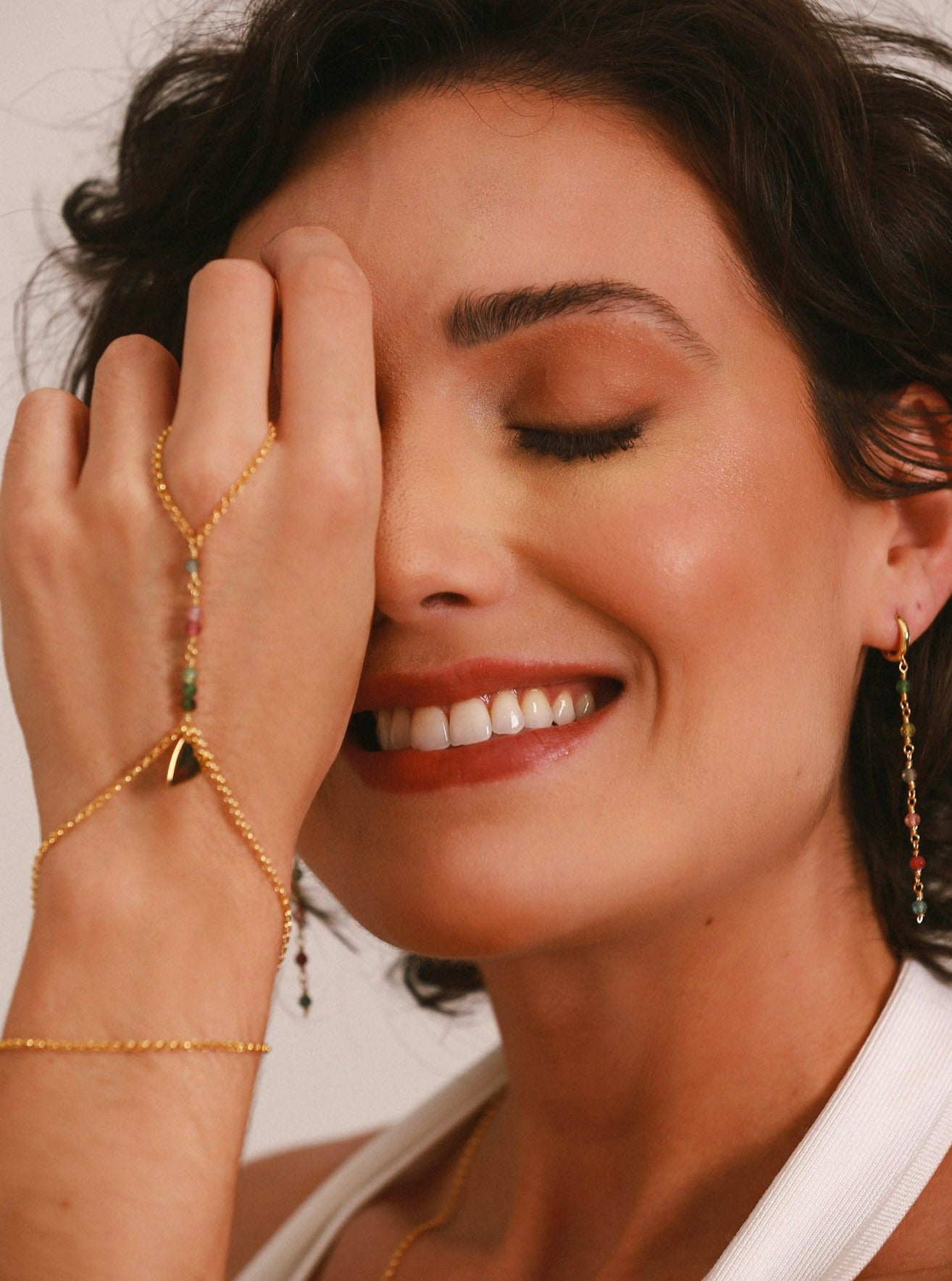 Pulseira Mão Lover Turmalina Melancia